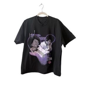 Jimi Hendrix Shirt Adult Large Vintage 90s Touch Tone Black USA Single Stitch